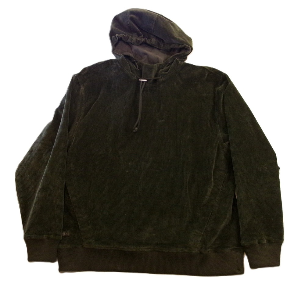 BYLT Mens Large Hoodie Olive Green Corduroy Pullover MTPS0879_307_L‎